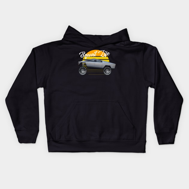 SQUATTED TRUCK T-SHIRT Kids Hoodie by Cult Classics